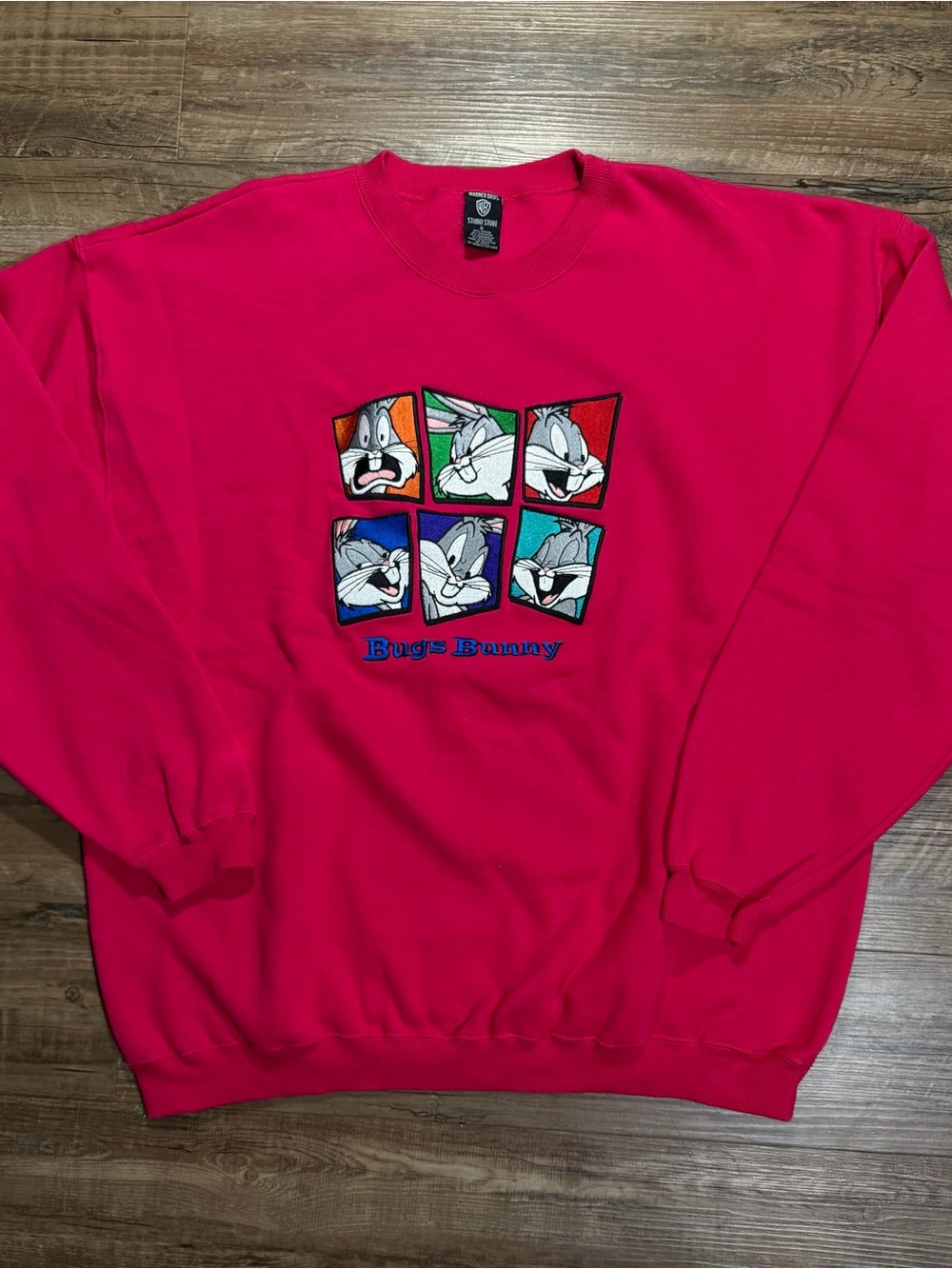 Vintage Bugs Bunny Men's Crewneck Sweatshirt - Bright Pink
